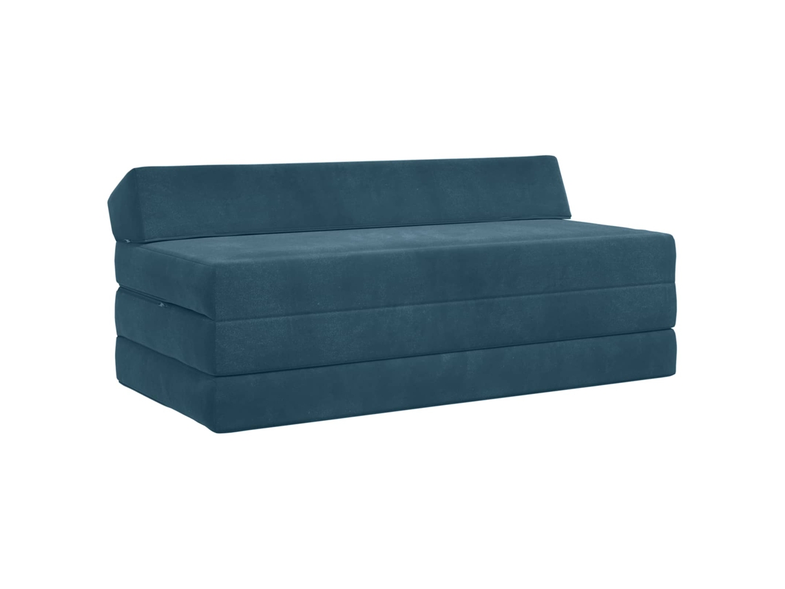 Vidaxl Sofá Cama Dobrável Azul 120 X 60 X 49 Cm Tecido