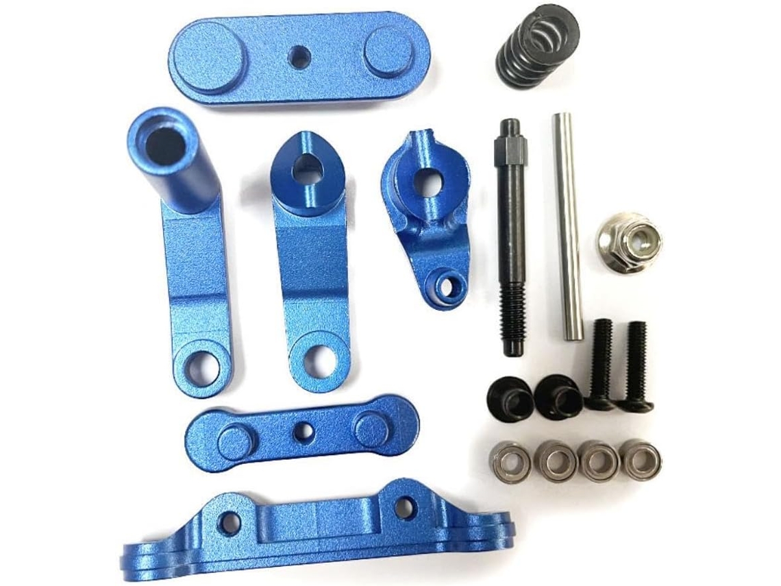 Protetor Completo Do Servo De Direção Para Baja Rey 4wd Curso Curto Rc, Liga De Alumínio Alta Precisão, Azul Escuro