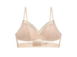 Sutiã Sexy de Costas Baixas em Denteado com Apoio Ajustável para Peitos Pequenos Conforto e Estilo para Diversas Ocasiões Bege (a c)