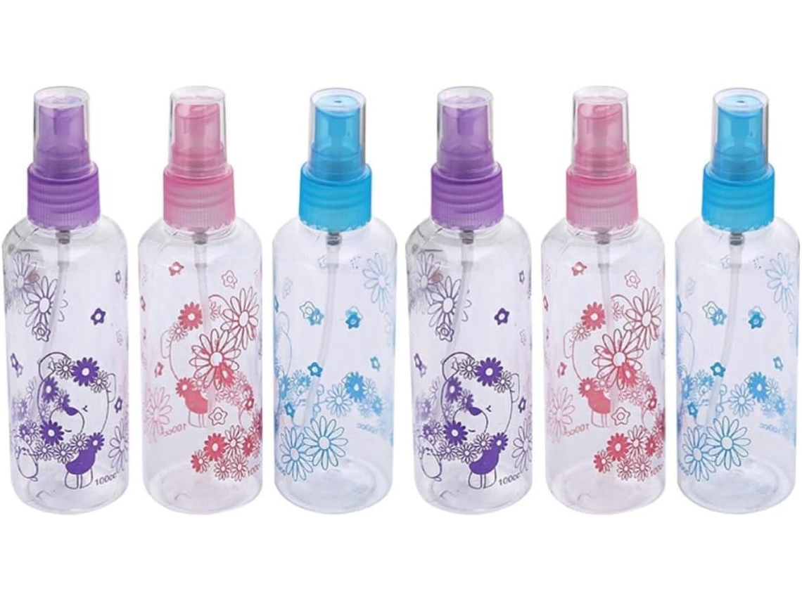 Conjunto De 6 Frascos De Spray De Plástico Recarregáveis