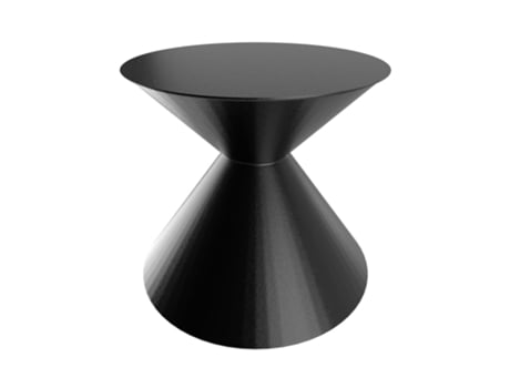 Graal Base De Mesa De Jantar Redonda De Cone Duplo H70 Cm Em Metal Preto Frankystar