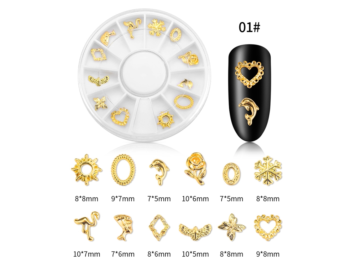 1 Caixa Decoração De Unhas Com Strass E Liga Para Manicure Artesanal Diy (01dourado)