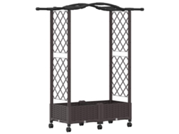 Conjunto 1 Canteiro De Jardim Elevado Vidaxl Castanho Polipropileno (124 X 40 X 129 Cm)