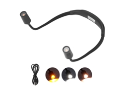 Luz de Leitura de Pescoço Led Recarregável Type C com 4 Pérolas e 3 Fontes para Leitura Noturna e Acampamento