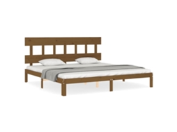Bed Frame, Bed Frames Vidaxl Marrom Madeira De Pinho (200 X 200 Cm)