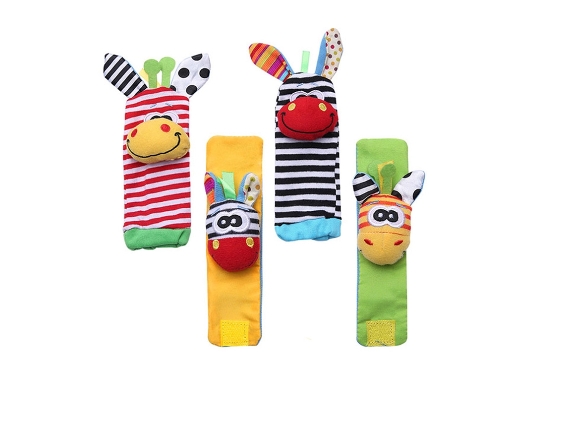 Walshlxq médias de Bebê com Sino e Cascabeles, Pulseiras com Som, Brinquedos Inteligentes para Recém nascidos