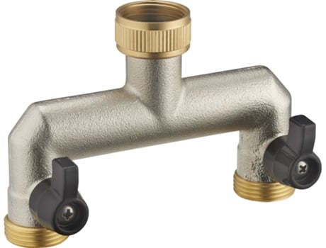 Conector de Ponta de Mangueira de Rega Automática com Saída Dupla Reta AROZ