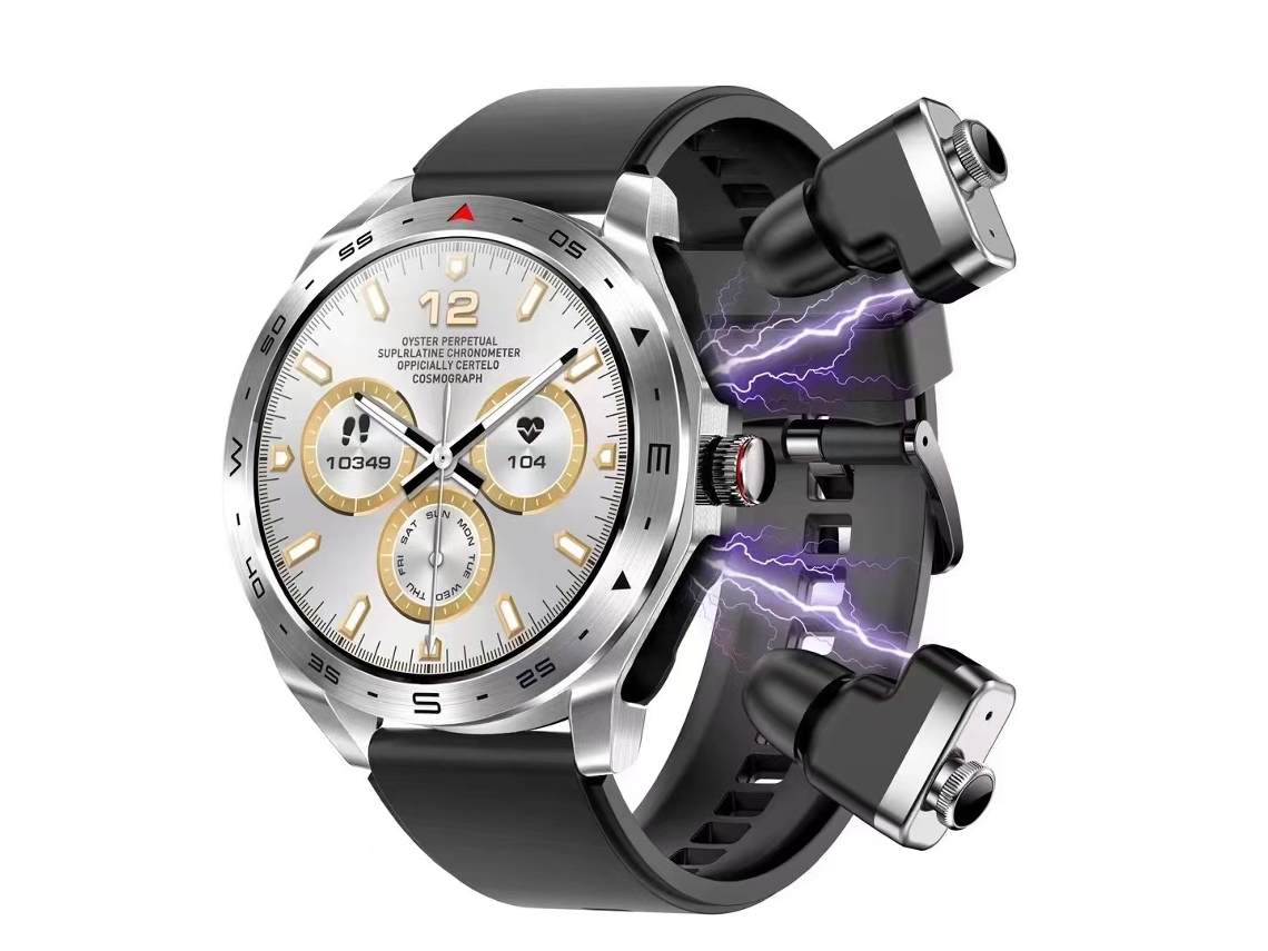 (branco) Smartwatch 2 Em 1 Com Fones De Ouvido Bluetooth.
