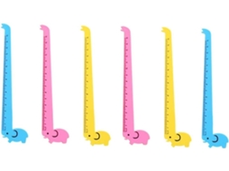 Réguas de plástico Doitool com 10 estampas de girafas em desenho animado para estudantes - Material escolar - Núcleos e estampas para meditação