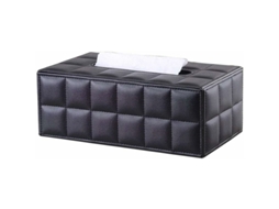 Caixa De Lenços Xadrez De Couro Empresarial, Moderna Caixa De Papel Pu, Simples, Fashion, Criativa, Hotel, Preta Aquaforge