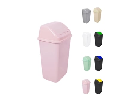 Balde de Lixo com Tampa Basculante - 30/50 Litros - Ideal para Casa e Escritório Rosa 15 L