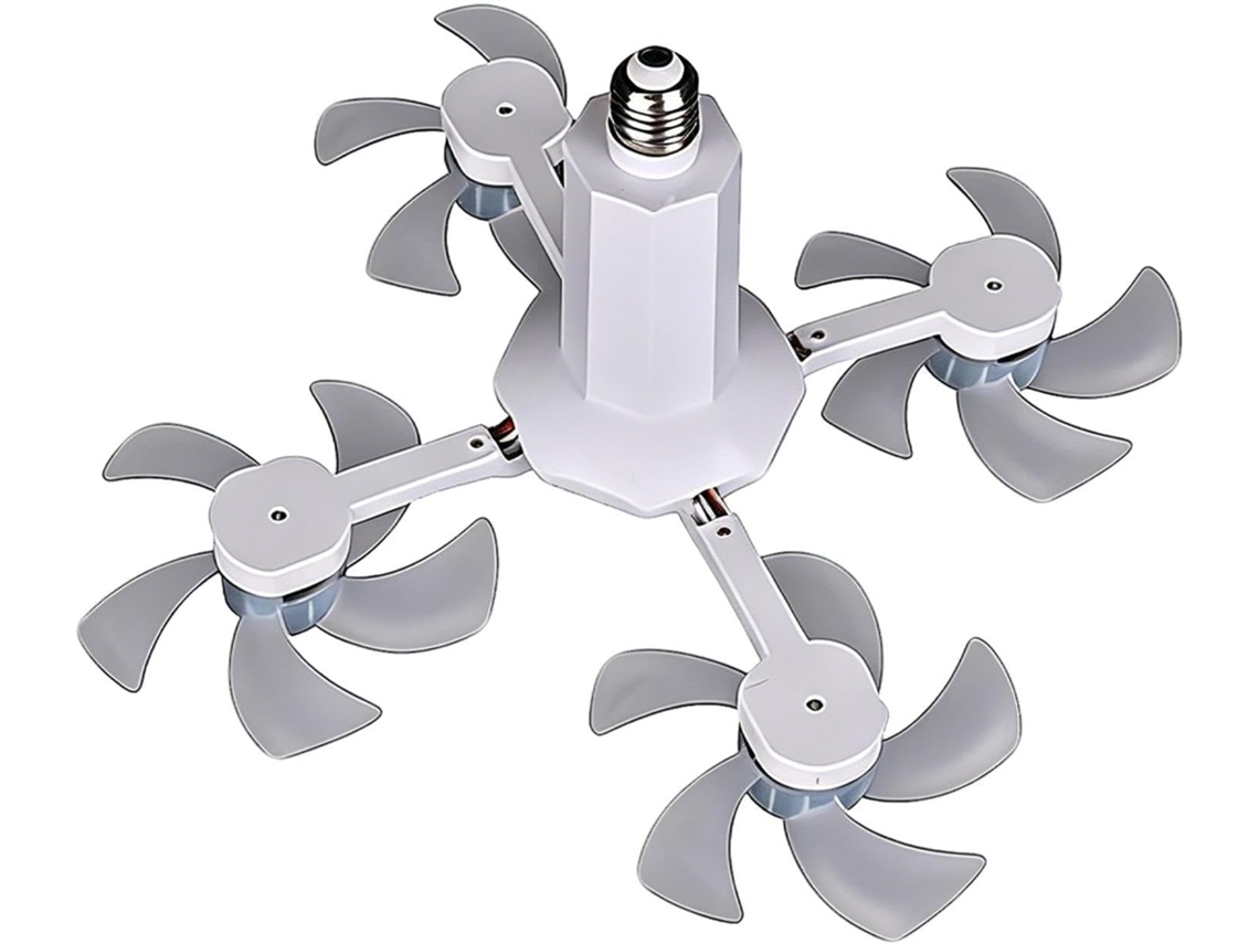 Ventilador De Teto Com Tomada, Luz, 3 Velocidades E 4 Difusores