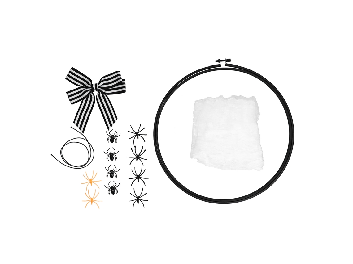 Kit de bordado de Halloween com teia de aranha, para decoração de casa e presente manual | S/MARCA