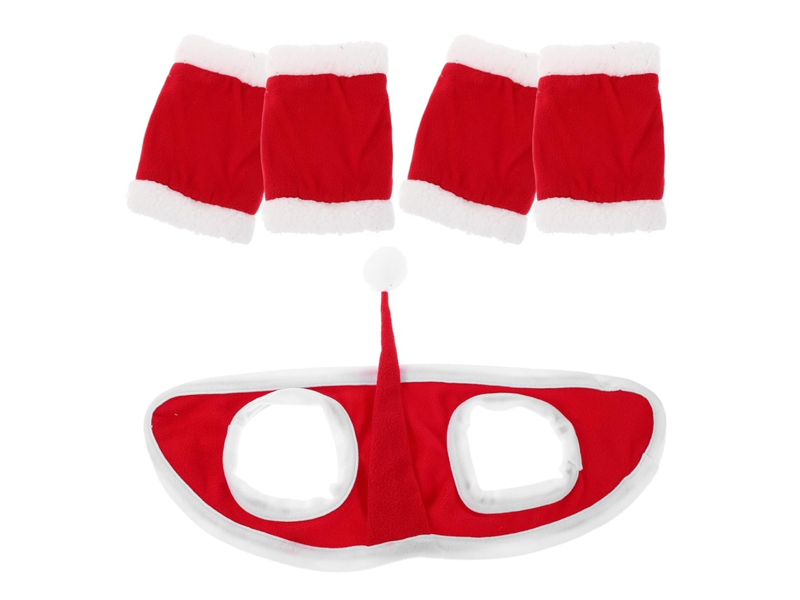 Conjunto de Fantasia de Cavalo Natalina Toyvian com 1 Chapéu de Elfo e 4 Polainas confortáveis CHABERLU