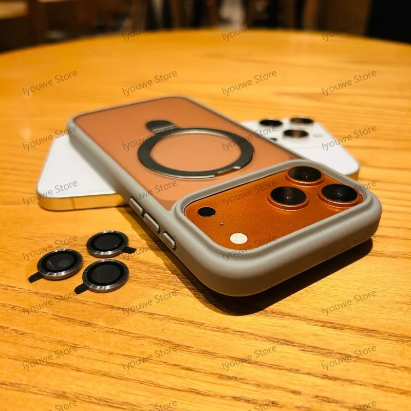 Capa Magnética Brilhante De Metal Com Suporte Para Iphone 11 Pro Max (cinza).