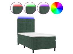 Box Spring Bed, Box Spring Beds Vidaxl Verde Veludo (90 X 190 Cm)