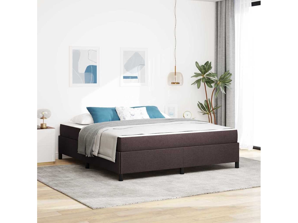 Vidaxl Cama Box Marrom Escuro 180 X 200 Cm Tecido