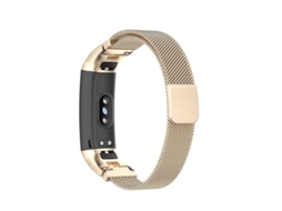 Pulseira de substituição de aço inoxidável com alça milanesa para Huawei Honor Band 5/4, cor dourada Ly Ebike