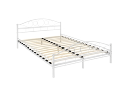 Cama TECTAKE (203 x 147 x 90 cm - Aço - Branco)