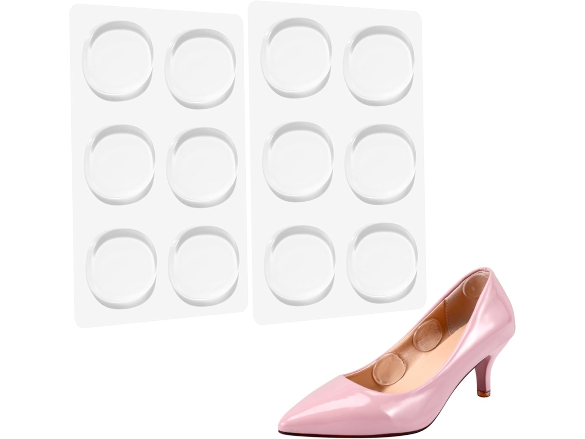 Adesivos De Calcanhar Levemente Transparentes, 6 Pares, Almofadas De Calcanhar Pu Antiderrapantes E Antidesgaste, Design