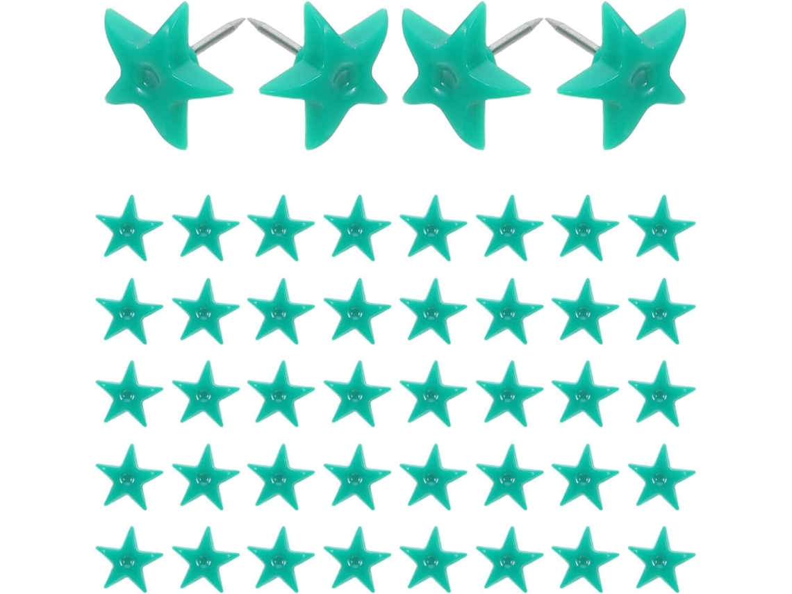Conjunto De 50 Tachinhas Em Formato Estrela Para Escritório E Escola, Tachinhas Decorativas De Plástico Para Quadros E