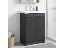 Vidaxl Armário De Banheiro Embaixo Da Pia Preto 78,5 X 37,5 X 81 Cm