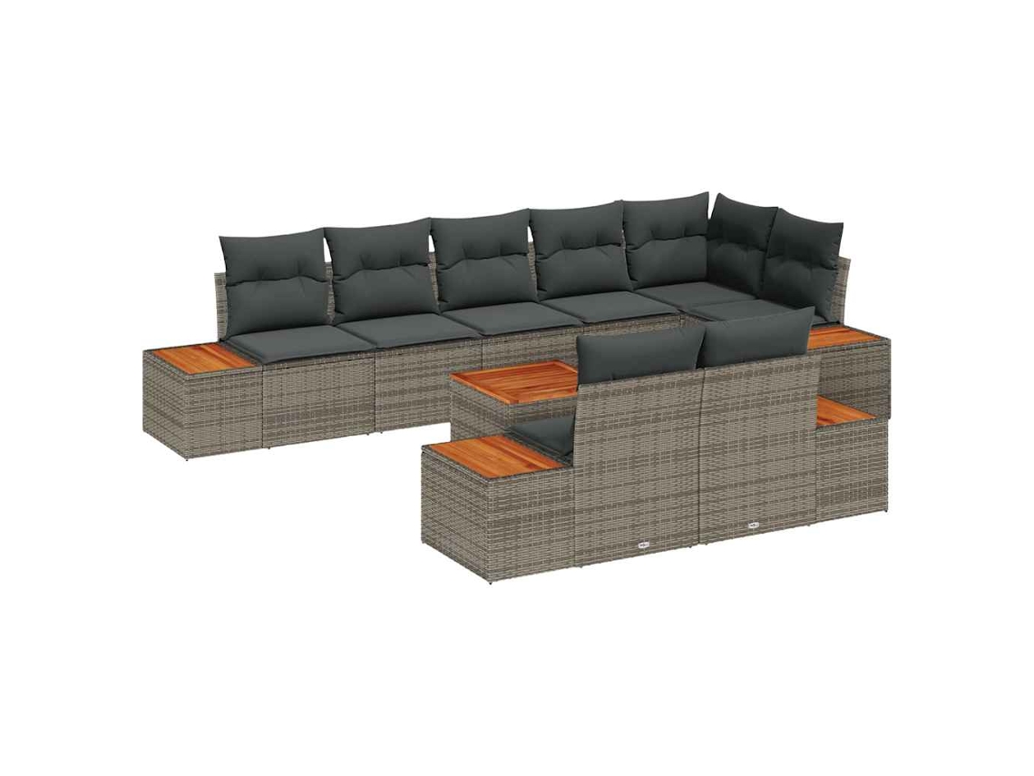 Maison Exclusive - Conjunto De Sofá De Jardim 8 Pcs Cinzeto Polirattan