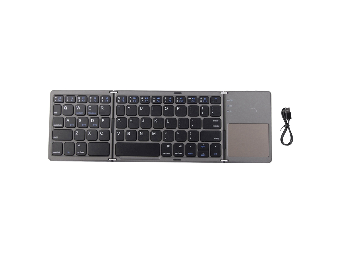 Aetheria teclado Bluetooth Portátil Dobrável com Touchpad Rechargeável 3.0 para Ios/windows/android Preto