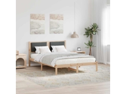 Vidaxl Estrutura da Cama com Cabeceira Cinza Escuro 135 X 190 Cm