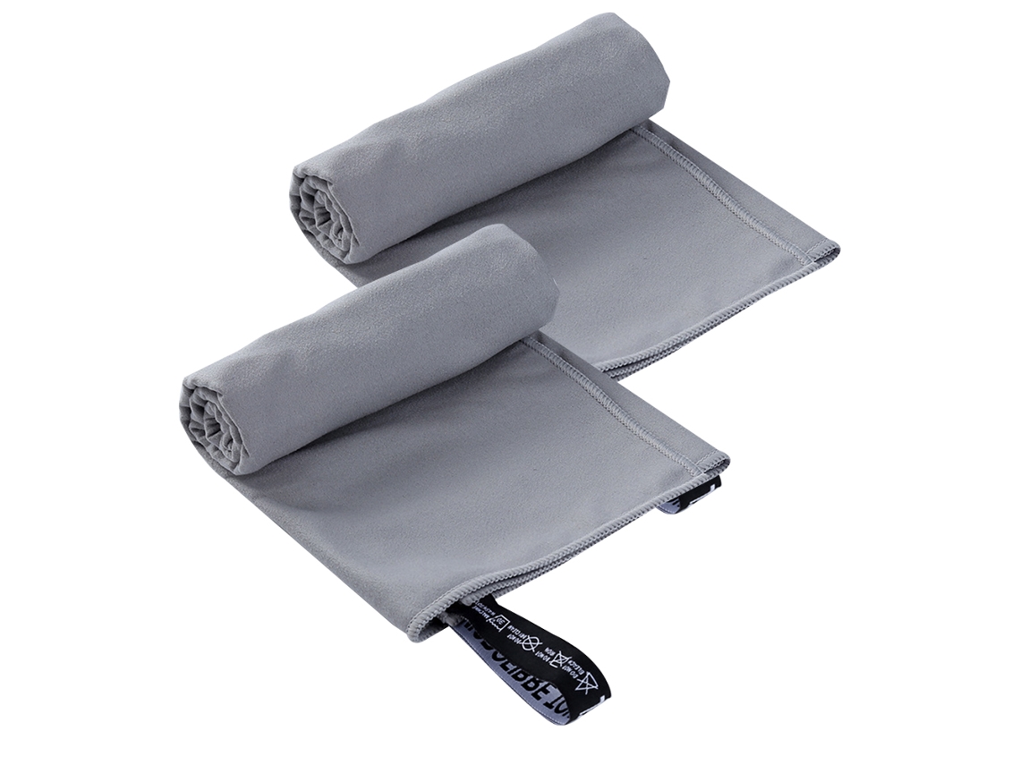 Conjunto de Toalha NEVEANCE Viagem Secagem Rápida Super Microfibra Cinzento - 2pcs (Tamanho Único)