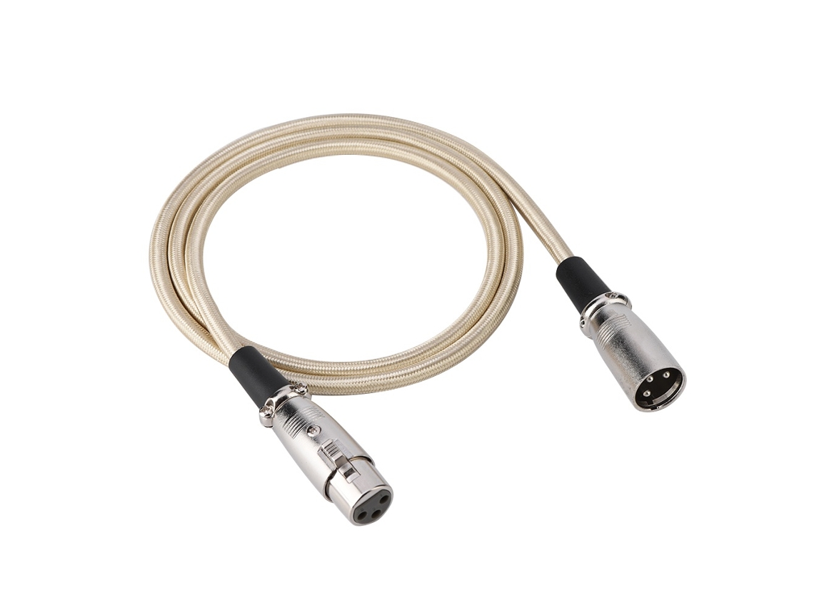 Cabo Lurelia XLR macho/fêmea de 3 pinos e 1 m, para microfones, mesas de mixagem, amplificadores e colunas ativas.