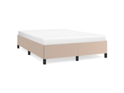 Bed Frame, Bed Frames Vidaxl Marrom Couro Artificial (140 X 200 Cm)