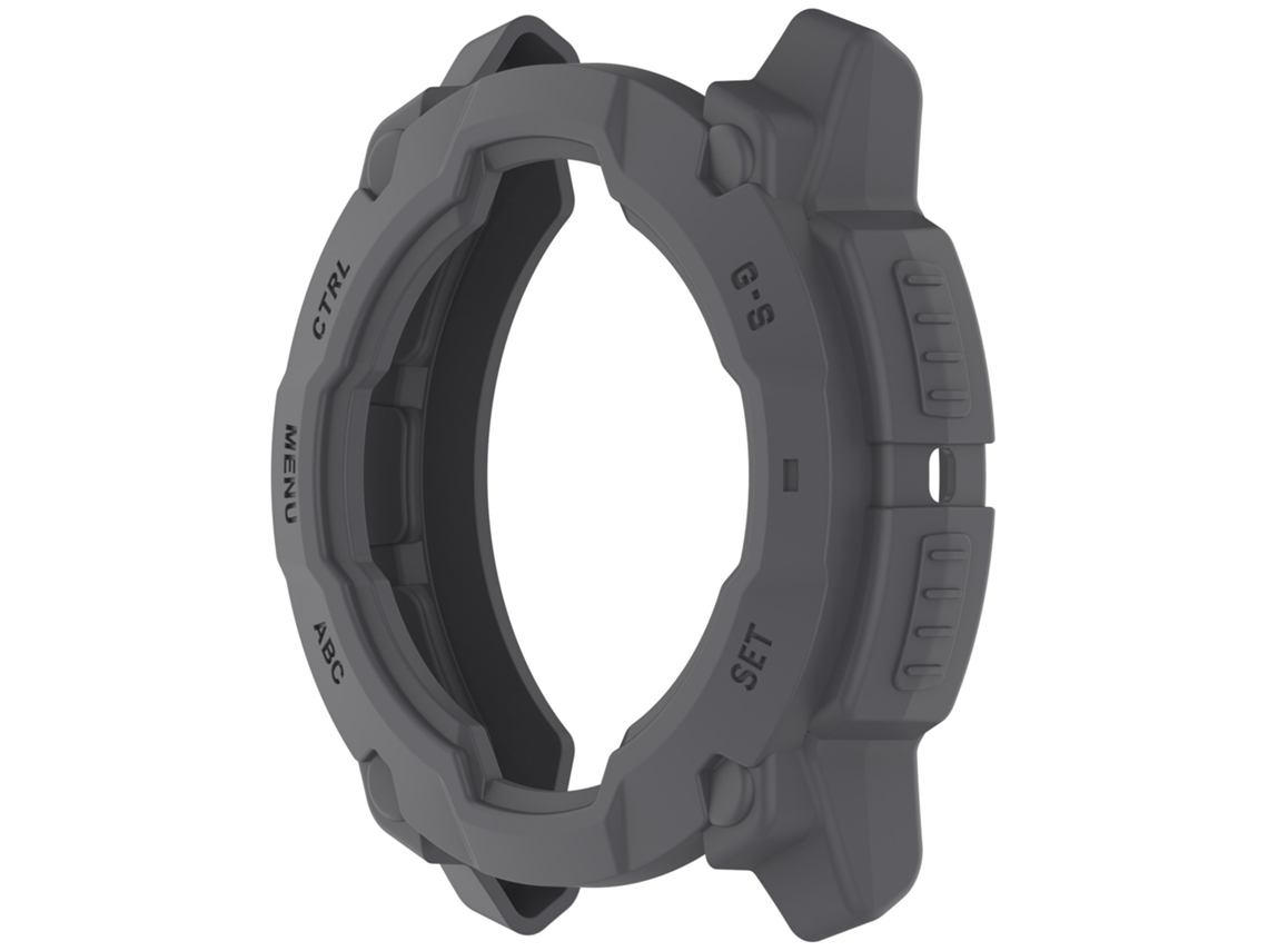 Capa Protetora Compatível Com Garmin Instinct E 45mm, Em Tpu. Cinza Hexinyigjly