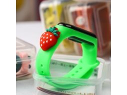 Relógio Digital Infantil Esportivo Led Impermeável Com Decoração De Morango Verde Touch Kids
