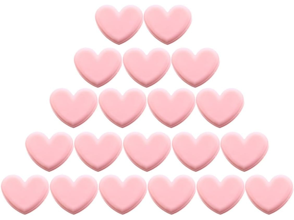 Clipes de plástico rosa em formato de coração para sacolas e miçangas, pacote com 20 unidades, luzes e organizadores para