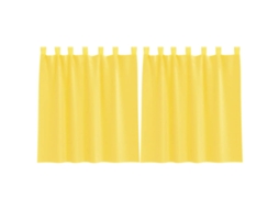 Cortinas de Voile com Laços 2 Pcs Amarelo 140x140 Cm MAISON EXCLUSIVE
