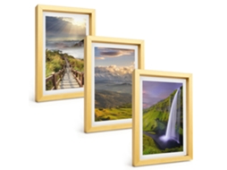 Composição De Quadros Paisagens De Montanha, Cachoeira Espelharte (3 Peças 20x30 Cm)