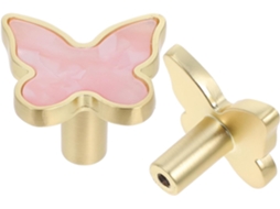 Tehaux Conjunto De 2-puxadores Gaveta Borboleta Rosa Em Liga Zinco Com Superfície Lisa E Aderência Confortável