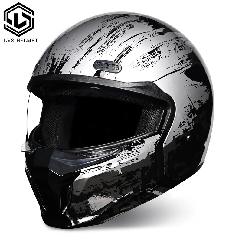 (l) Capacete Street Fighter Combo Em Abs Com Certificação Dot E Protetor De Queixo Removível