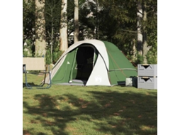 Vidaxl Tenda Familiar Estilo Cabana Para 6 Pessoas Impermeável Verde