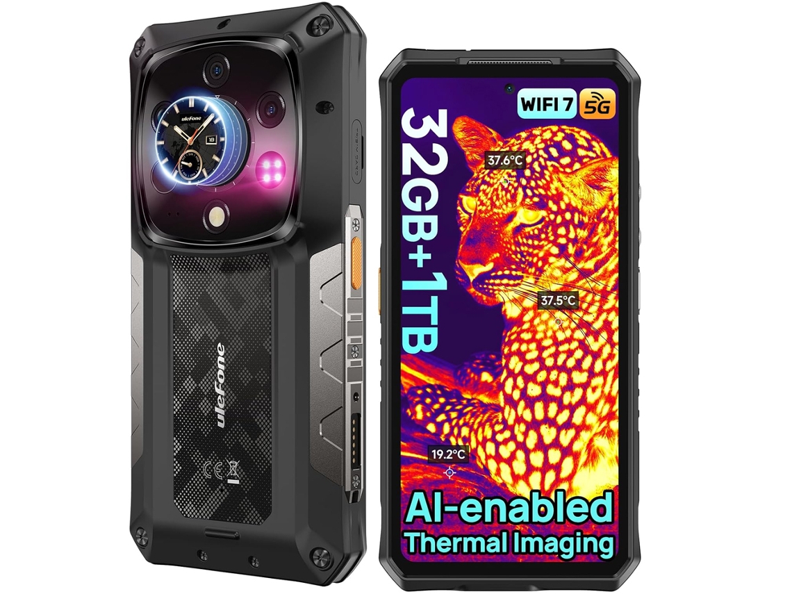 Ulefone Armor 28 Ultra 6,67" 32GB 1TB Android 15 10600mAh 120W Carregamento rápido 5G Smartphone Preto