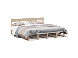 Bed Frame, Bed Frames Vidaxl Marrom Madeira De Pinho (180 X 200 Cm)