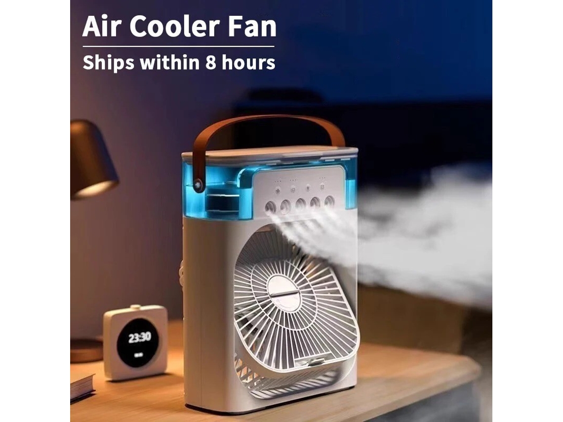 Mini Ventilador Portátil de Ar Condicionado 3 em 1, Umidificador e Ar Condicionado Gelado SUNNY SPACES