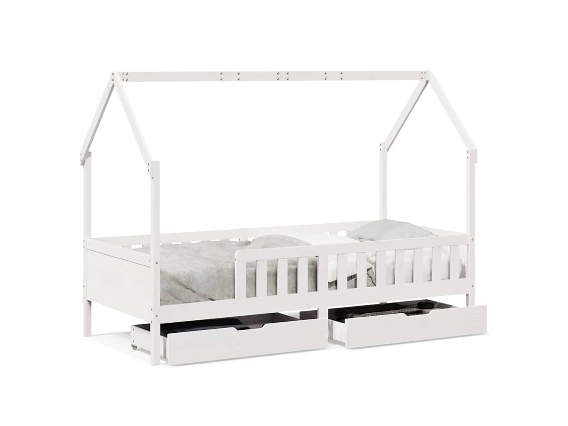 Estrutura de Cama Infantil com Gavetas 80x200 cm Pinho Maciço MAISON EXCLUSIVE