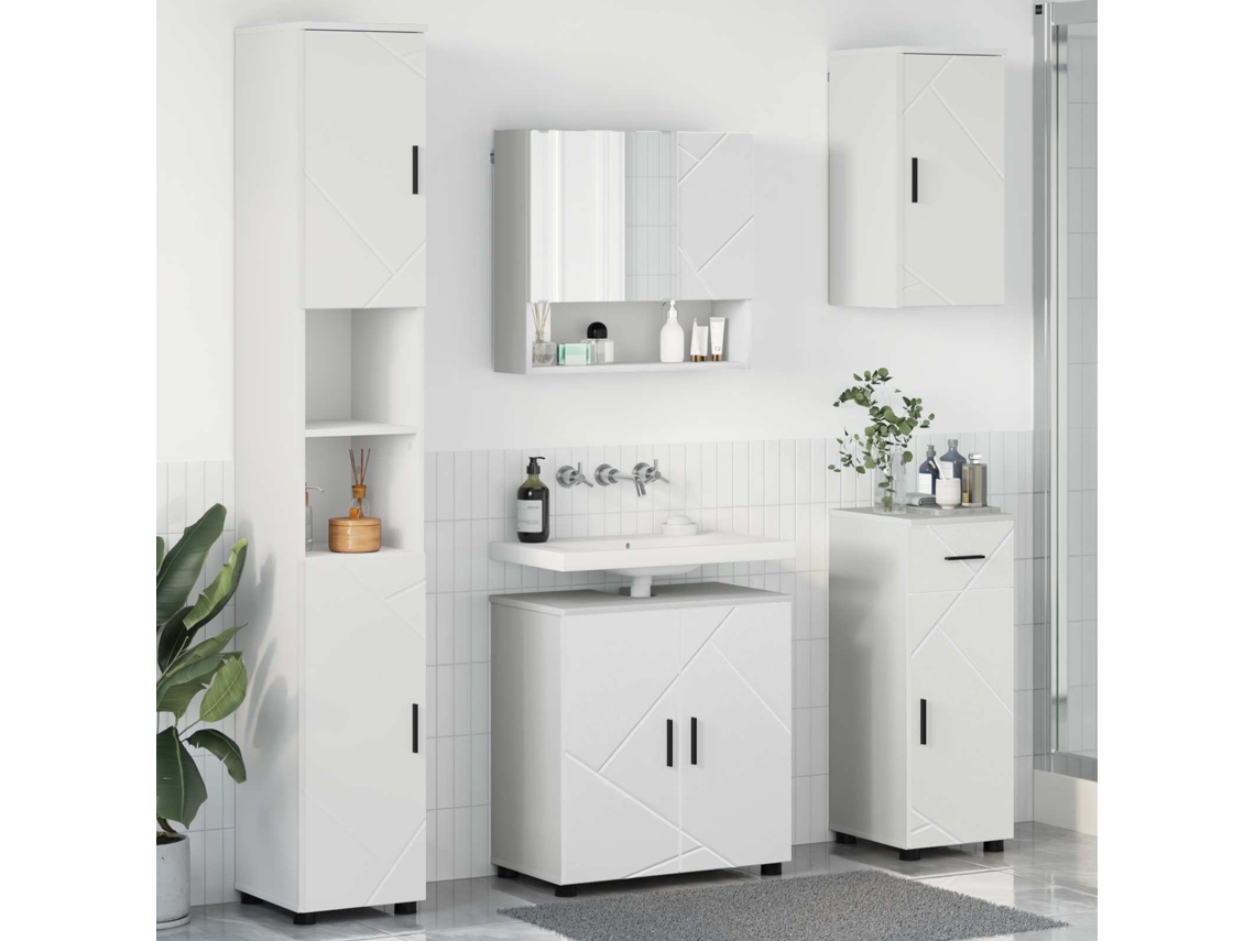 Vidaxl Conjunto De Móveis Para Banheiro 5 Unid. Branco 61 X 35 X 64 Cm