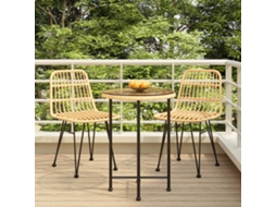 Vidaxl 3 Pcs Conjunto De Jantar Para Jardim Vime Pe