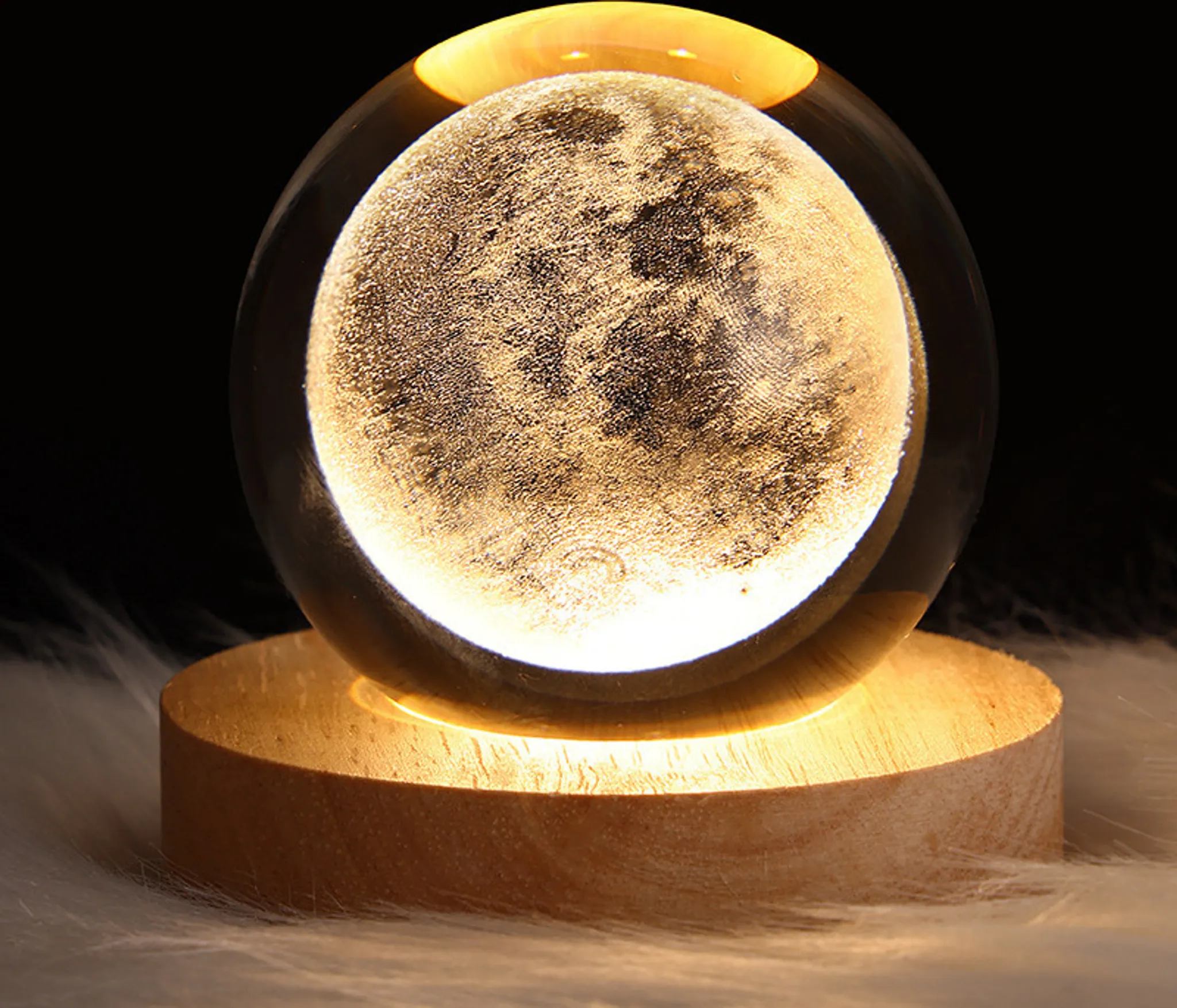 3d Crianças Luz Noturna Lua, 6 Cm Bola de Cristal STELASPLEN