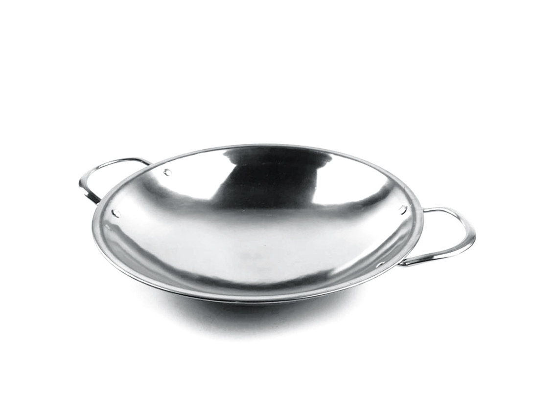 Panela Seca Aço Inox S/MARCA com Alças Duas e Fundo Arredondado