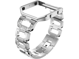 Pulseira De Aço Inoxidável Com Strass Para Smartwatch, Compatível