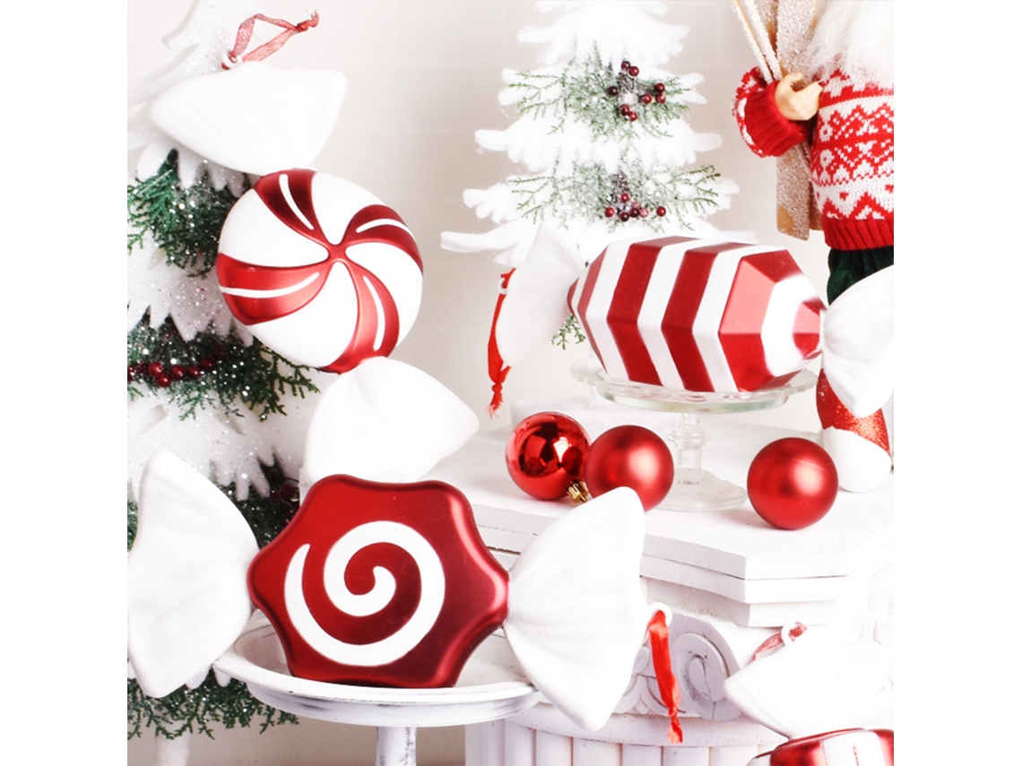 Enfeite De Natal (material De Pvc, Pintado De Vermelho E Branco) Eoocoo